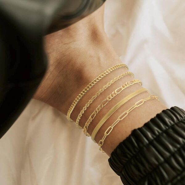 14K Gold/Sterling Silver Plated Anklet Bracelets for Women Waterproof Plus Size Cuban Link Chain Ankle Bracelet for Large Ankle 9-12inch - Image 2