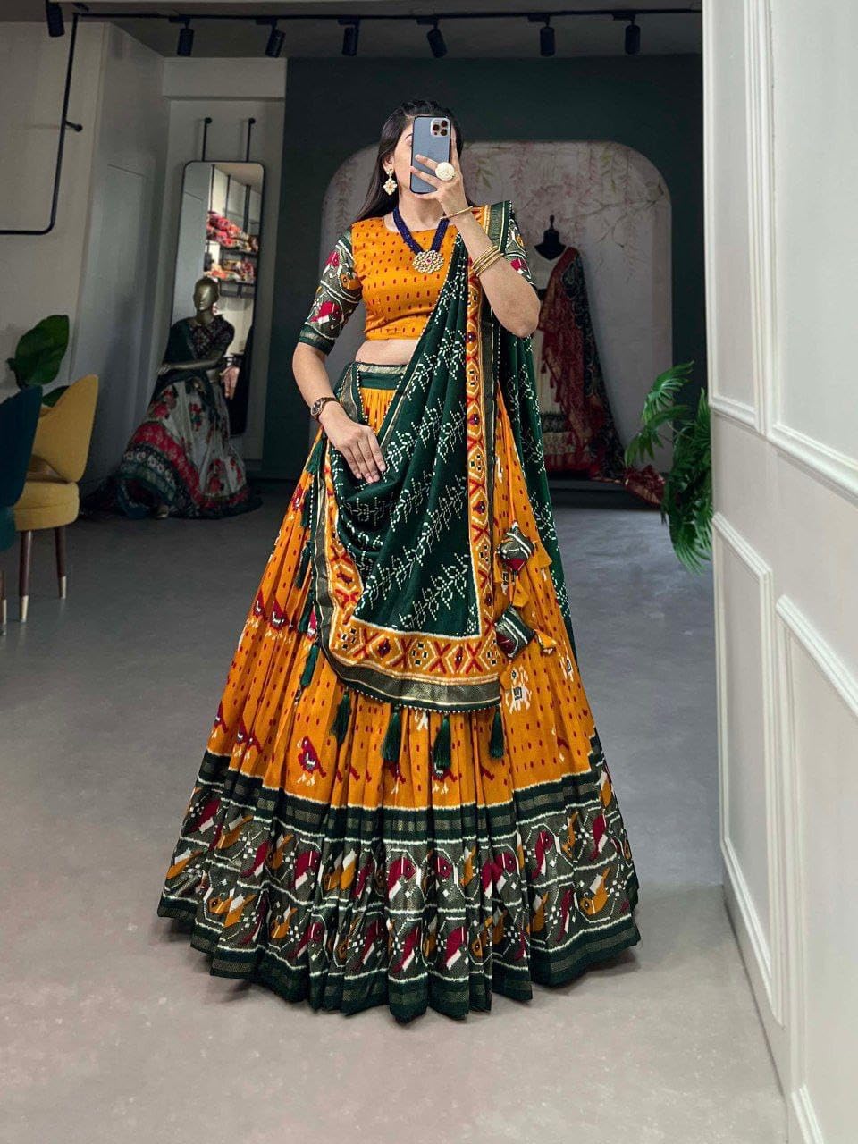 Diwali Special Indian ready to wear Chaniya choli for women flared lehenga choli with stitched blouse M-10 - Image 3