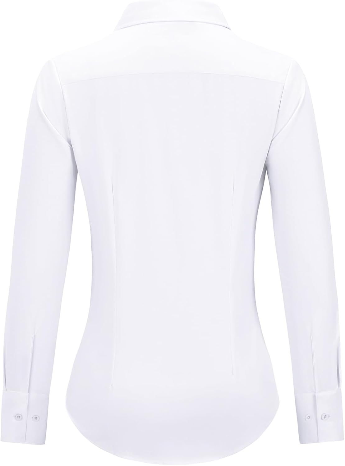 Button Down Shirts for Women Fitted Dress Shirts Collared Long Sleeve Soft Wrinkle Free Blouses Work Office Tunic Tops - Image 3