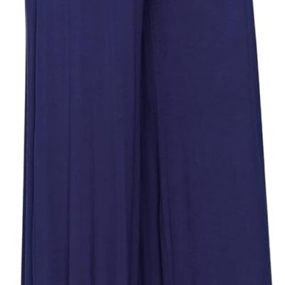 Made By Johnny Women's Solid Casual Comfy Stretchy Wide Leg Palazzo Lounge Pants