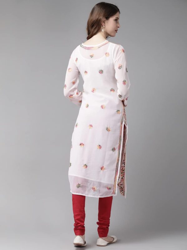Ada Latest Indian Hand Embroidered Traditional Chikankari Georgette Kurta Kurti Kameez for Women - Image 2