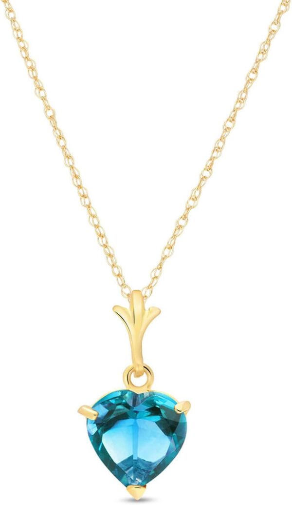 14k Solid YELLOW ROSE WHITE Gold Pendant Necklace Brilliant Cut Heart Shaped Genuine Gemstone Grade AA /AAA NATURAL Handcrafted Fine Jewelry Solid Gold Genuine Gemstone. Anniversary Birthday Mother's Day Valentines Graduation, Christmas Spring Summer New Year Women Gift Made in USA Fine Jewelry Available in Yellow, Rose and White Gold - Image 2