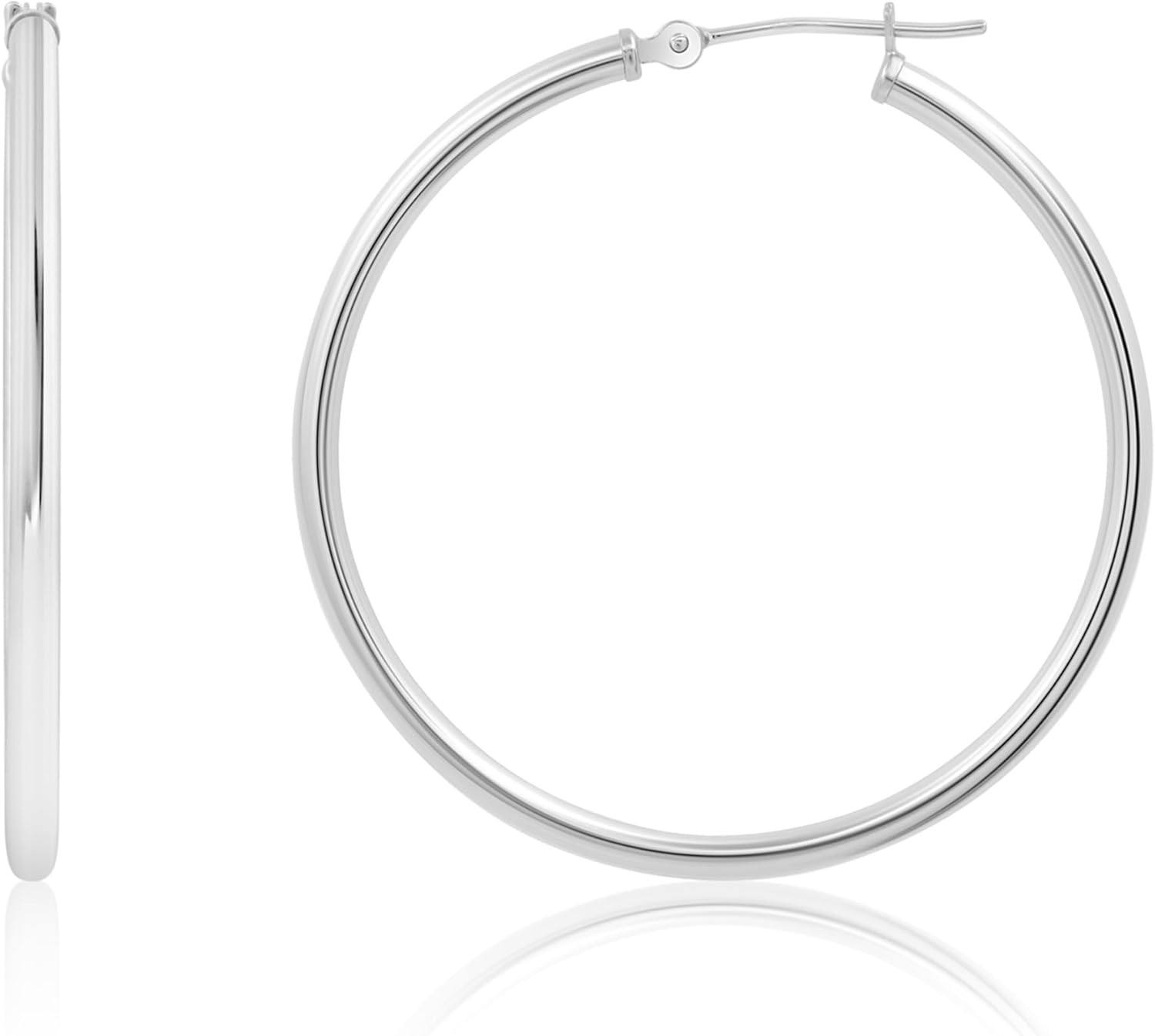 Solid 14k Gold Hoop Earrings for Women | 14k Yellow Gold or White Gold Hoop Earrings | 14k Real Gold Earrings with Click Tops | Small to Large 0.47 to 2 Inch Gold Hoop Earrings by MAX + STONE