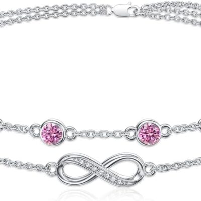 Dorunmo Christmas Gifts Anklet Bracelets For Women 925 Sterling Silver Birthstone/Infinity/Butterfly/Evil Eye/Turtle/Pineapple/Starfish/Heart Anklets Bracelets Jewelry Gifts for Women