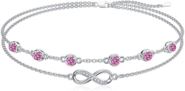 Dorunmo Christmas Gifts Anklet Bracelets For Women 925 Sterling Silver Birthstone/Infinity/Butterfly/Evil Eye/Turtle/Pineapple/Starfish/Heart Anklets Bracelets Jewelry Gifts for Women