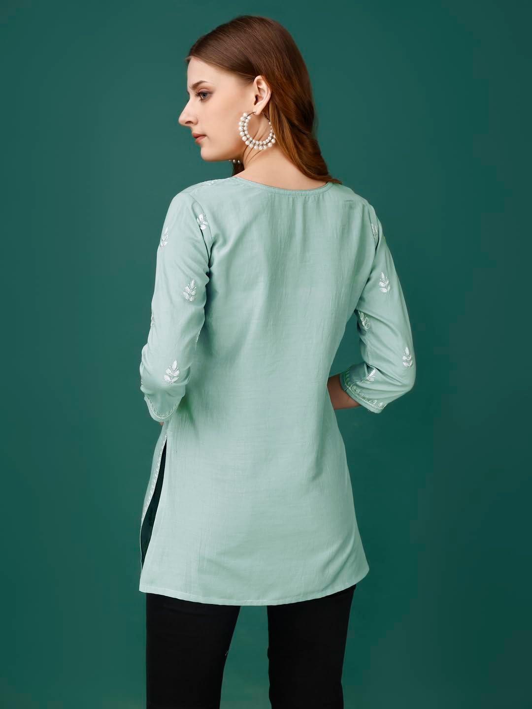 Embroidery Designer Short Kurta Top for Women, Ideal for Festive Occasions and Stylish Everyday Wear - Image 3
