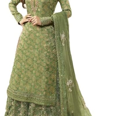 Indian Pakistani Ethnic Wear Wedding Wear Sharara Style Salwar Suit for Women Ready to Wear