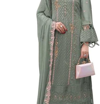 Stunning women's Pakistani Faux georgette With nazmeen dupatta ready to wear salwar suit- 1038