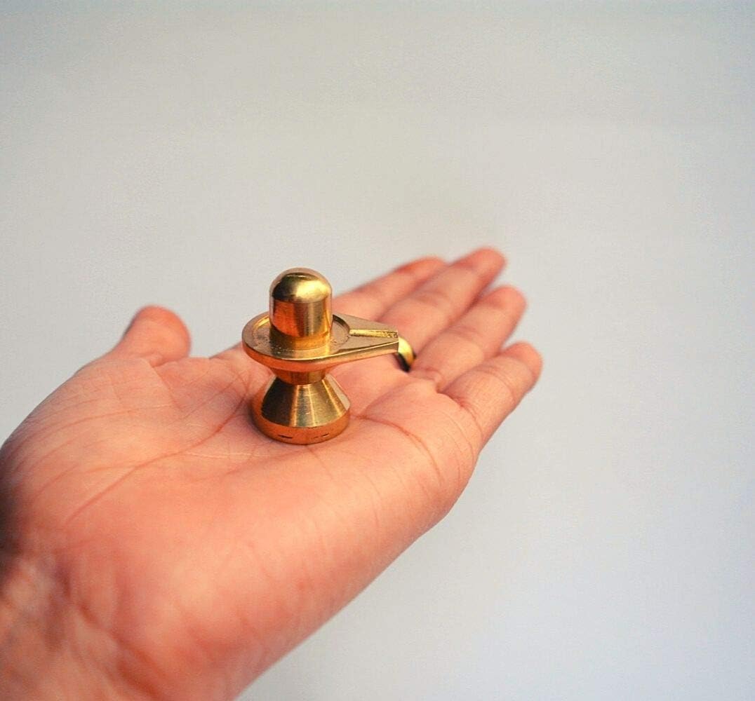 Brass Shivling Shiva Shiv Parivar Sculpture Murti Idol Family Statue (1.25"inch, 55 Gram) Decorative Worship Lord Shankar Shiv Lingam Hindu Gods for Home Temple Pooja Deity Metal Idol Vastu Gift