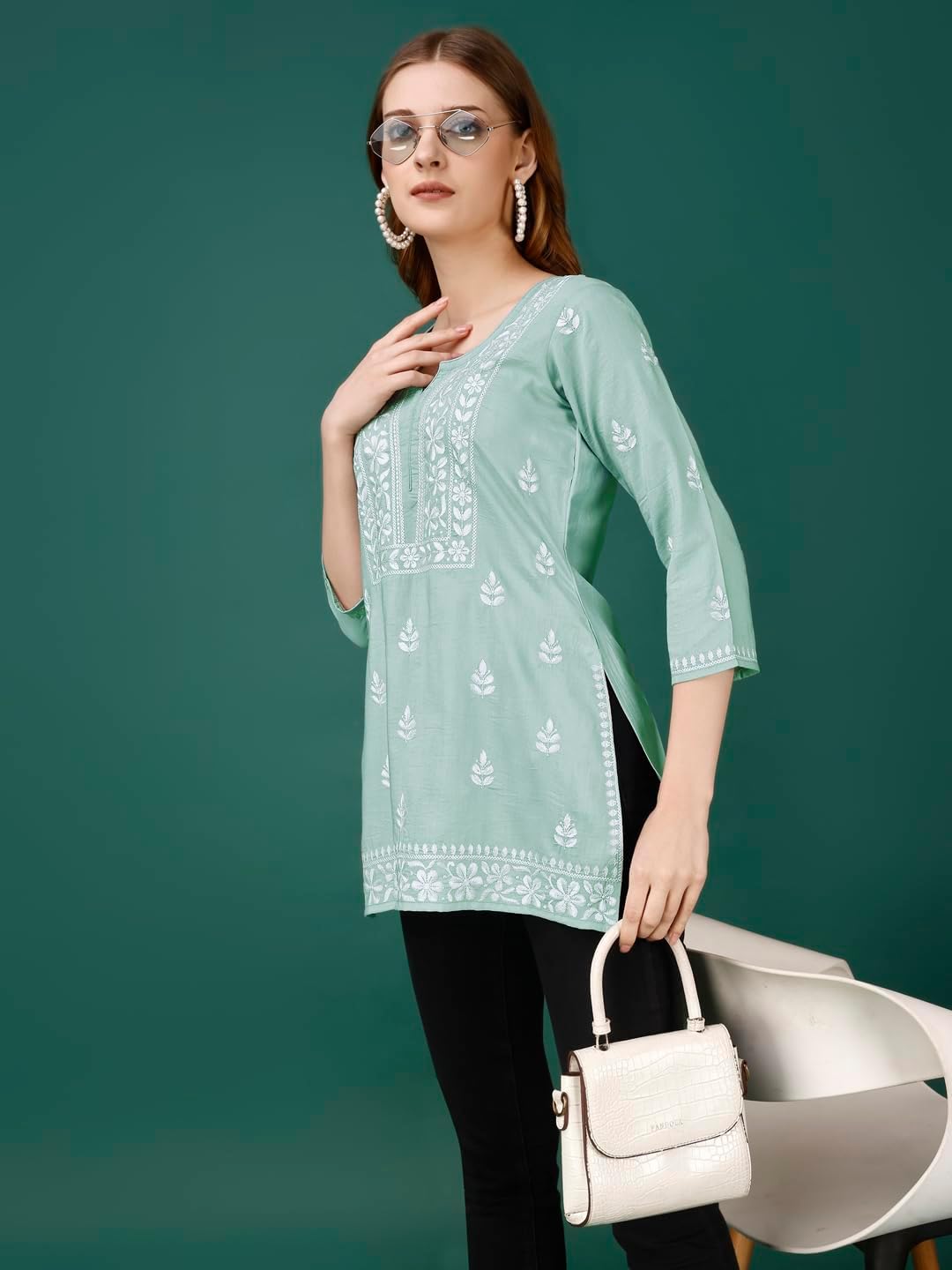Embroidery Designer Short Kurta Top for Women, Ideal for Festive Occasions and Stylish Everyday Wear - Image 4