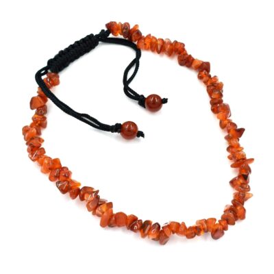 Natural Carnelian Chips Beads Anklet for Women and Girls, Handmade Beaded Foot Jewelry, Adjustable Anklet for Summer Beach Party