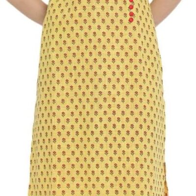 Yash Gallery Women's Floral Printed Straight Round Neck Short Sleeves Kurta with Red Palazzo