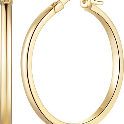 Gold Hoop Earrings for Women 14K Gold Earrings 14K Gold Hoop Earrings for Women Lightweight Gold Earrings for Women 20mm/30mm/40mm