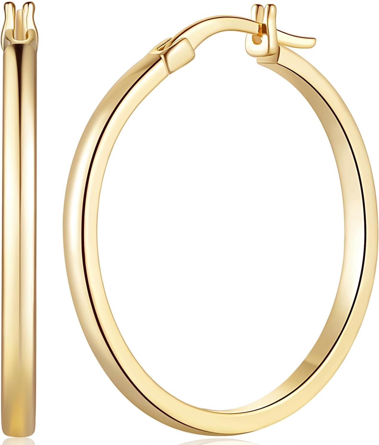 Gold Hoop Earrings for Women 14K Gold Earrings 14K Gold Hoop Earrings for Women Lightweight Gold Earrings for Women 20mm/30mm/40mm
