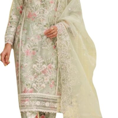 Diwali Special Ready to wear women's organza salwar kameez with embroidered pakistani partywear suit 112