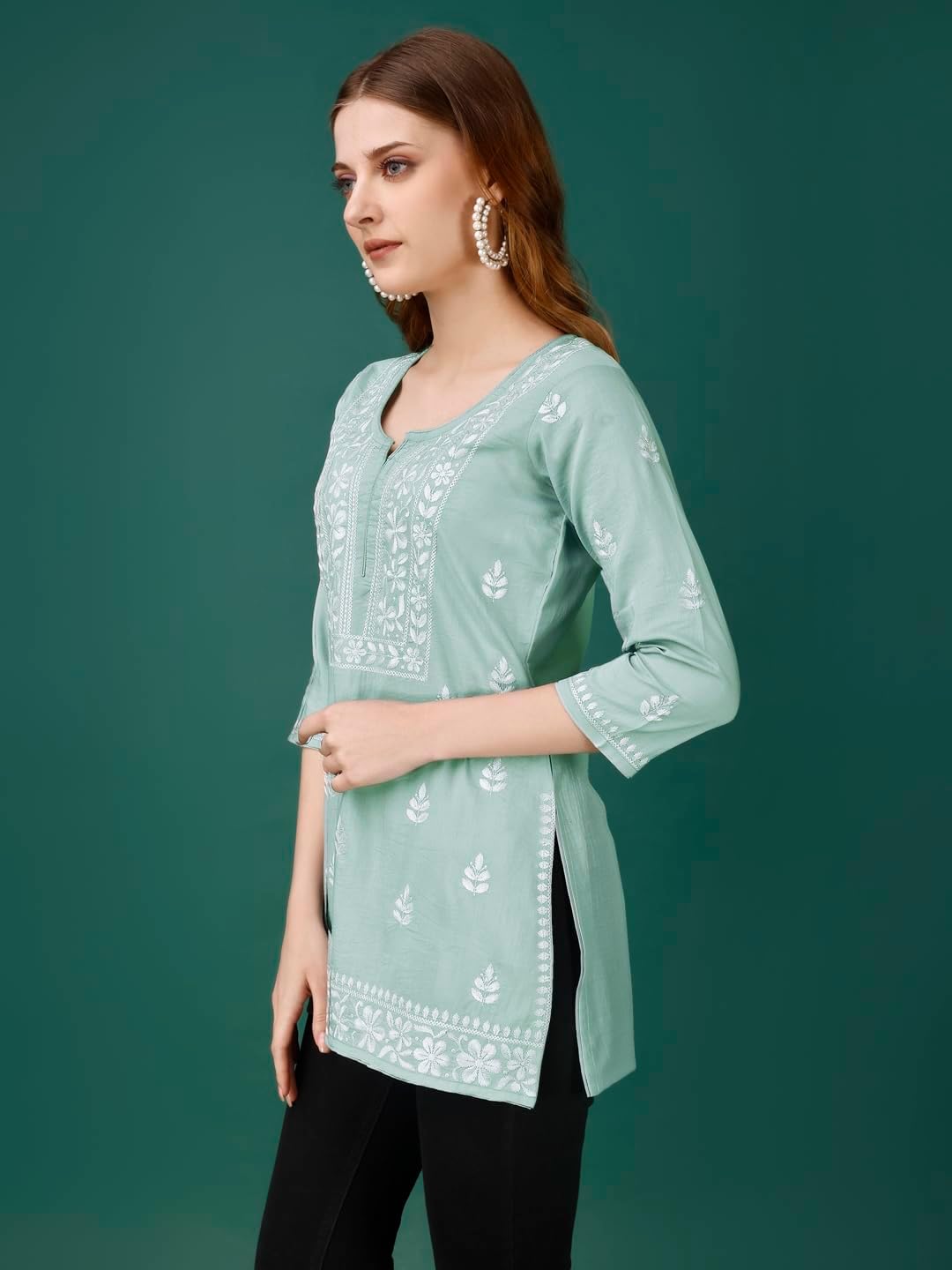 Embroidery Designer Short Kurta Top for Women, Ideal for Festive Occasions and Stylish Everyday Wear - Image 7