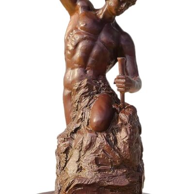 Bronze Statue and Sculpture of Self Made Man 17.7″ Height Male Figure Sculpture for Bronze Decoration in Home Office and Librarie