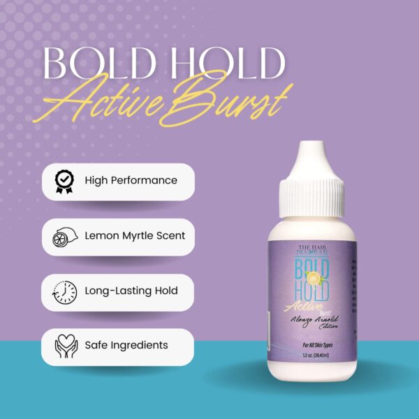 The Hair Diagram - Bold Hold - Active Burst - Alonzo Arnold Edition - Strong Hold Glue for Wigs and Hair Systems - Lemon Scent - Non Toxic - No Latex - 1.3oz - Image 4