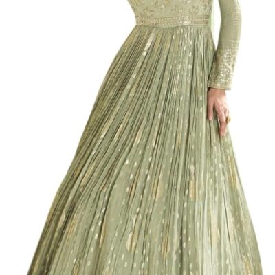 Women's eid ramzan wear Embroidery Anarkali Gown Suit Set Stitched for Women