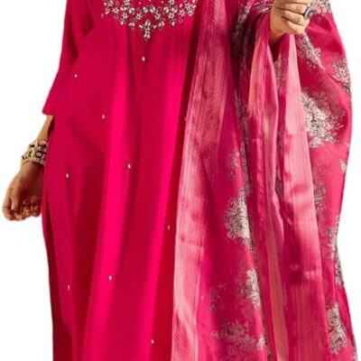 Women Anarkali Dress, Festival dress,Long dress Alia cut kurti pant and Dupatta 3pc women dress