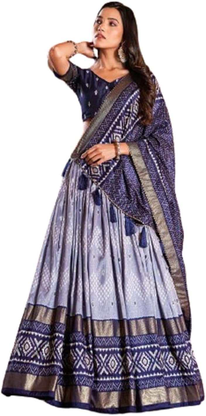 Indian ready to wear Flared Lehenga Choli Set with stitched blouse for Diwali