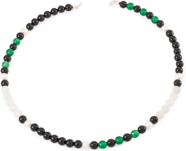 TROLLBEADS Dreams of Tranquility Necklace - Handcrafted Gemstone Necklace with Onyx, Moonstone, & Pearls | Authentic Brand Necklace | Gemstone | Walk the Journey Collection Design Group