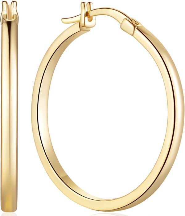14K Gold Hoop Earrings for Women 14K Gold Earrings Lightweight Gold Hoop Earrings Hoops 20mm/30mm/40mm