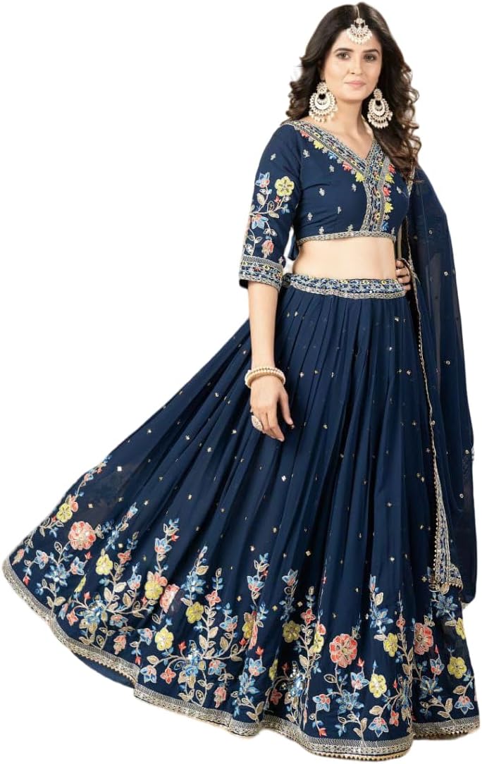 indian ready to wear Georgette With Heavy Embroidery Sequence and Heavy bridal lehenga choli for women