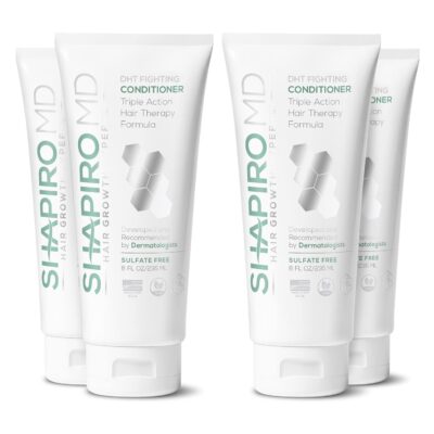 Hair Loss Conditioner | DHT Fighting Vegan Formula for Thinning Hair Developed by Dermatologists | Experience Healthier, Fuller and Thicker Looking Hair - Shapiro MD | 4-Month Supply
