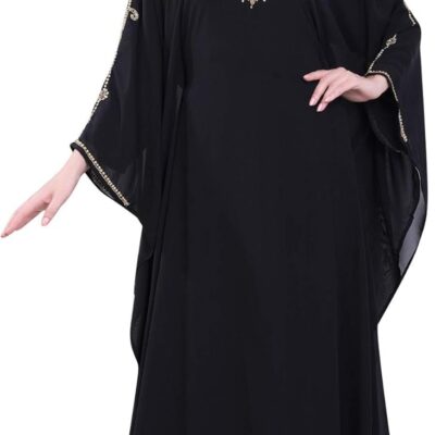 Women Kaftan Farasha Long Maxi Dress Long Sleeves Ethnic, Bridal, Evening, Party, Dress with Free Scarf