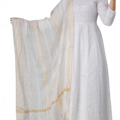 Chikankari Cotton Anarkali Indian Kurti For Women Summer Dress Kurta Pant With Dupatta Set Pakistani Kurta