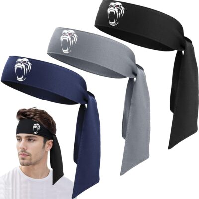 Head Tie Headband for Men Women,Sports Sweat Band Adjustable Ninja Headband Karate Sweatbands Hair Wrap Bands Tie Headbands for Running Tennis Basketball Soccer Athletic