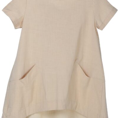 Minibee Women's Cotton Linen Short Sleeve Tunic/Top Tees