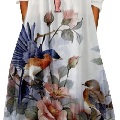 Women Plus Size Floral Loose Long Maxi Dress Oversized Bohemian Summer Caftan Beach Dress