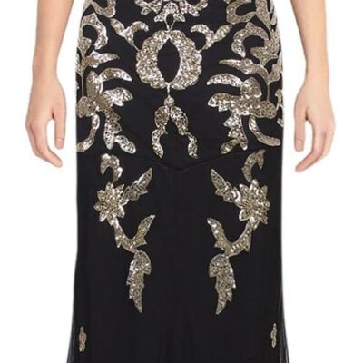 Vijiv Vintage 1920s Long Wedding Prom Dresses 2/3 Sleeve Sequin Party Evening Gown