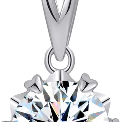 Moissanite Necklace for Women, 0.5-2Ct Moissanite Lad Grown Diamond Pendant Necklace, 18K Gold Plated 925 Sterling Silver 18+2" Necklace, Anniversary Birthday Valentine's Day Jewelry Gifts for Women