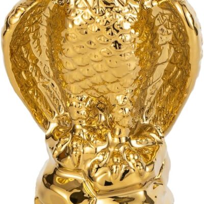 Golden Hawk Statue, Eagle Birds Figurine Home Decor, Modern Elegance Hawk Sculpture Office Home Decoration - Small Mini Wild Animal Gold Eagle for Desktop & Car, Perfect Hawk