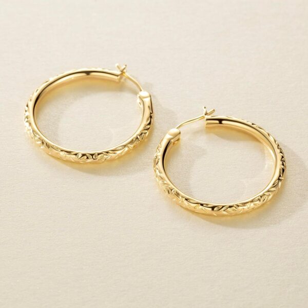 Verniflloga14K Gold Hoop Earrings Gold Earrings Women’s Hoop Earrings Jewelry Timeless Elegance 25 mm/ 30 mm - Image 5
