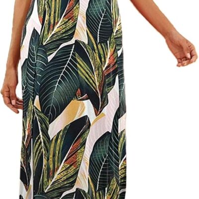 Hount Women's Casual Summer Sleeveless Dress Loose Split Maxi Dresses with Pockets