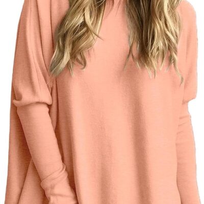 LIYOHON Oversized T Shirts for Women Tunic Tops to Wear with Leggings Long Sleeve Fall Sweaters Dressy Tops