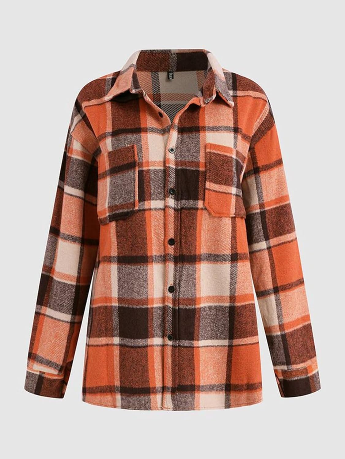 Flamingals Womens Flannel Shirts Long Sleeve Shirts Plaid Button Down Jacket Casual Business Fashion Blouse Tops - Image 2