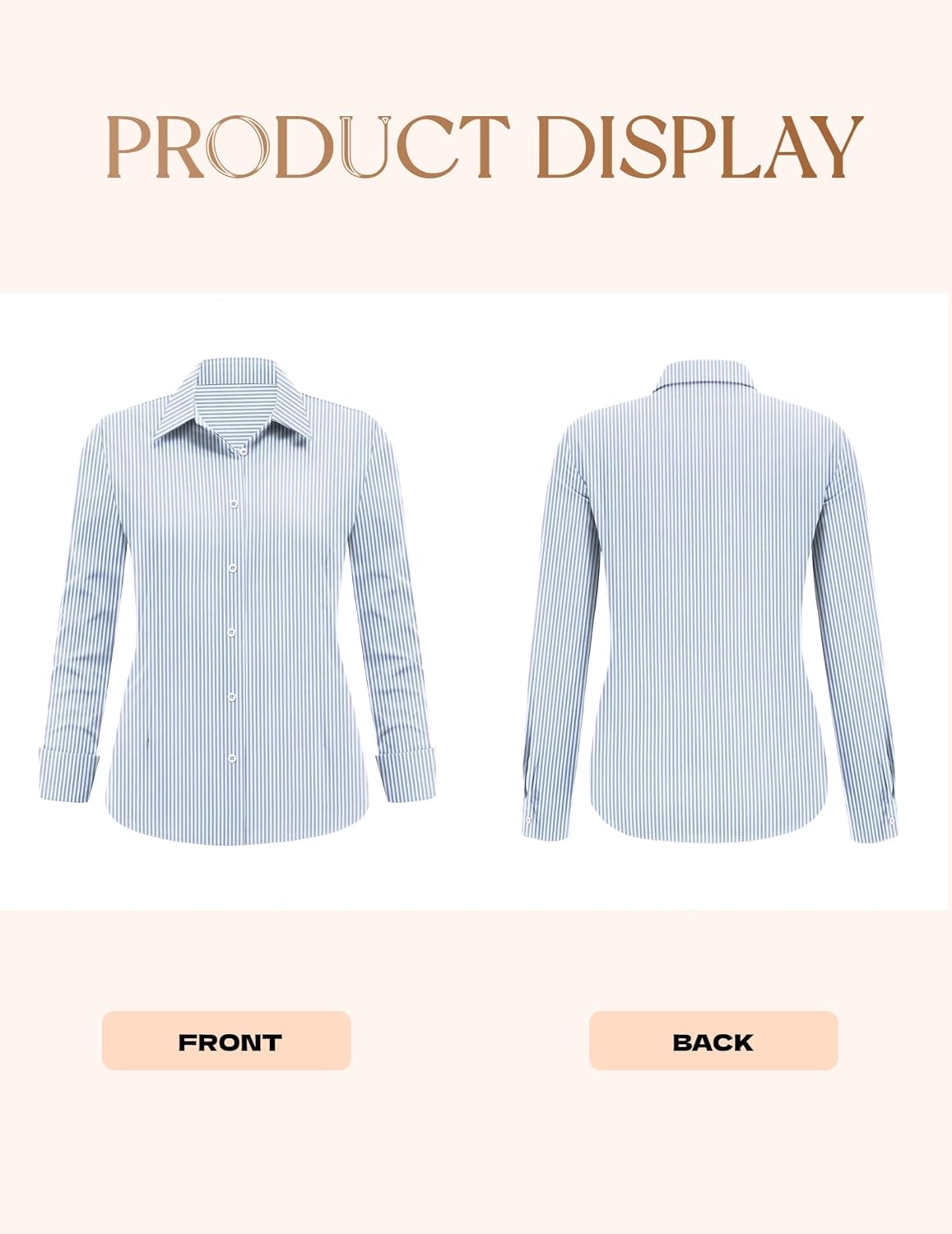 IN'VOLAND Women's Plus Size Button Down Shirts Long Sleeve Collared Casual Shirt Office Work Blouse Tops - Image 3