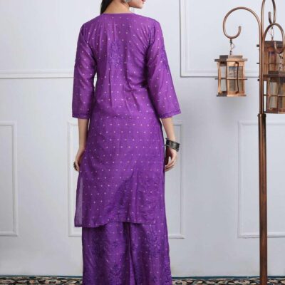 Cotton Kurti and Palazzo Premium Chanderi Set for Women's Casual Traditional Wear Formal Female Outfit