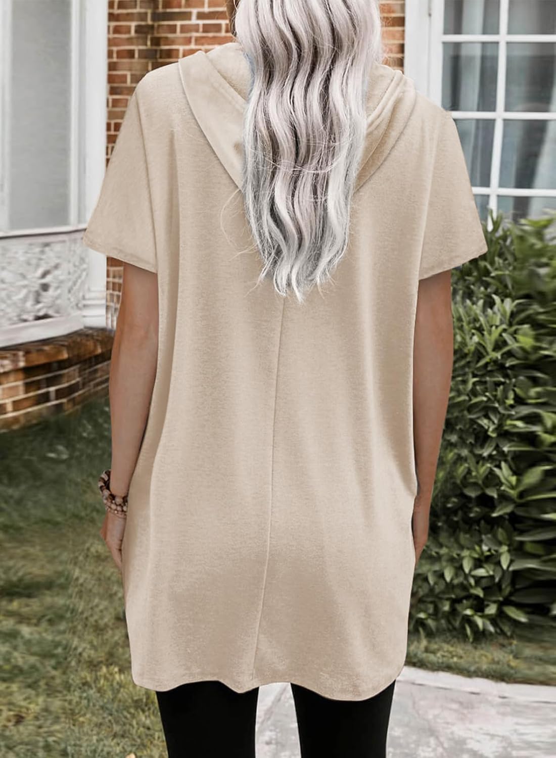 Dokotoo Womens Tops Dressy Casual Short Sleeve Oversized Tshirts Summer Tshirt Dress Tunic Tops Loose Fit Long Shirts - Image 2