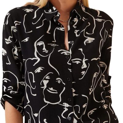 Blouses for Women Fashion, Long Sleeve Button Down Shirts Dressy Casual Tops