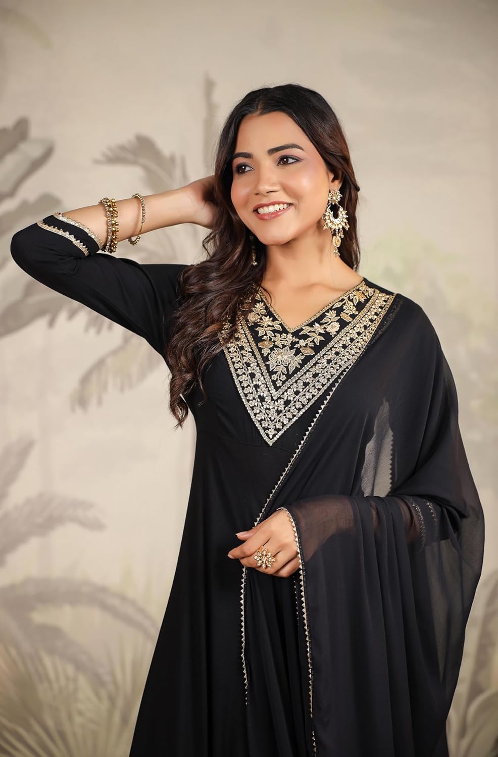 Janasya Indian Women's Anarkali Rayon Kurta Kurti Top Tunic Festive Wedding Party wear Kurta Set with Dupatta for Women - Image 8