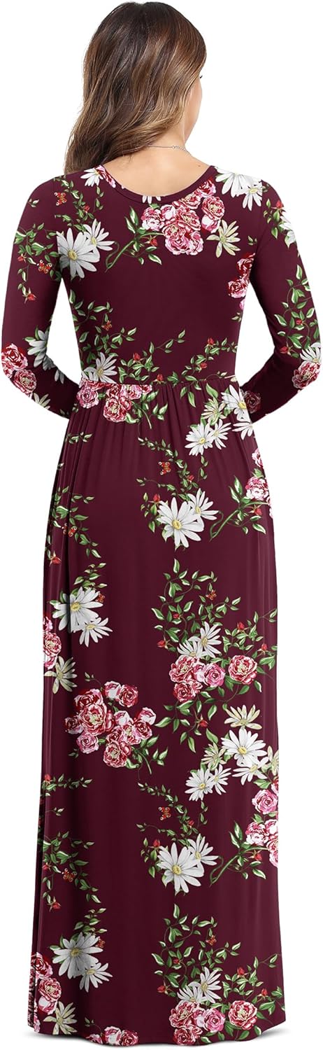 VIISHOW Women's Long Sleeve Loose Plain Maxi Dresses Casual Long Dresses with Pockets - Image 3