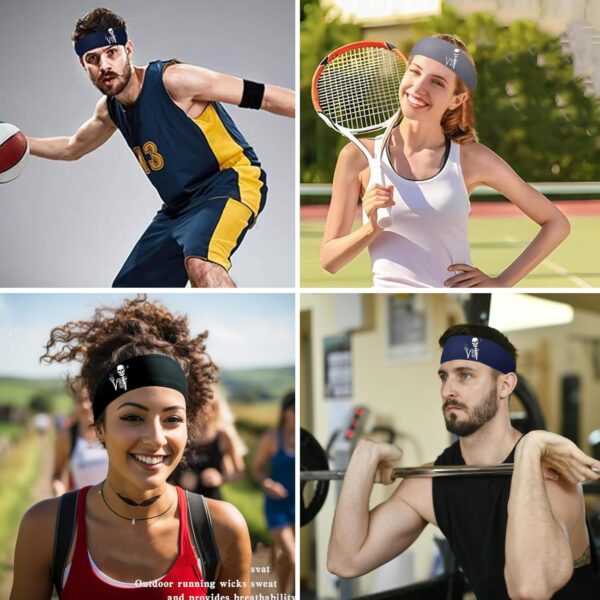 Sports Headbands for Men Workout Mens Sweat Bands Headbands Head Sweat Bands for Men Sweatbands for Women 3pack Cooling Headbands - Image 6