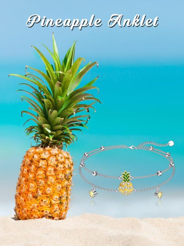 Midari Pineapple Moonstone/Pineapple Birthstone/Celtic/Evil Eye Ankle Bracelets for Women 925 Sterling Sliver Adjustable Anklets Bracelets Jewelry Gifts for Women Friends Sister - Image 6