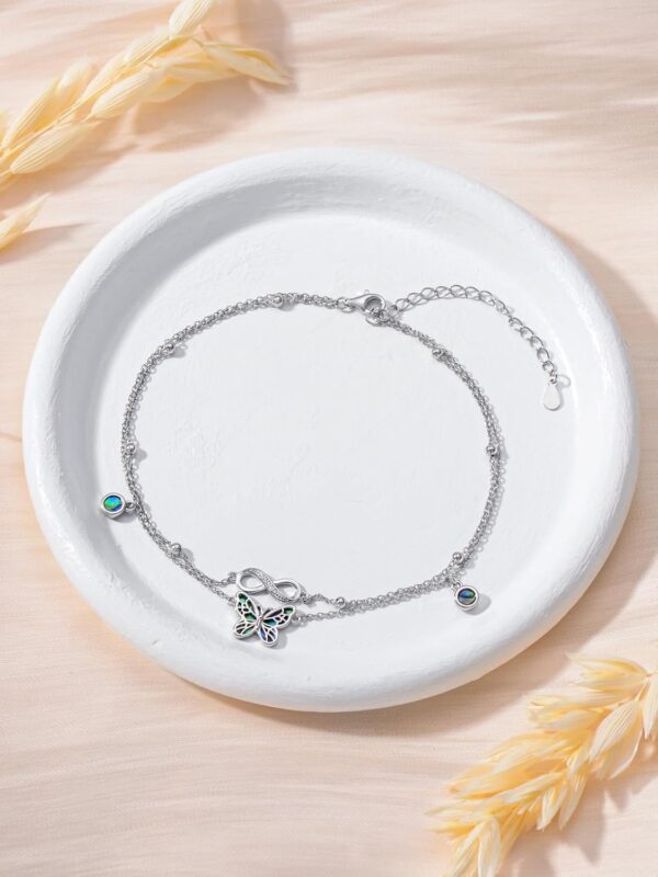 925 Sterling Silver Ankle Bracelet Sea Turtle/Infinity/Wave Seashell/Evil Eye Anklet Bracelet Adjustable Summer Beach Ocean Jewelry for Women - Image 3